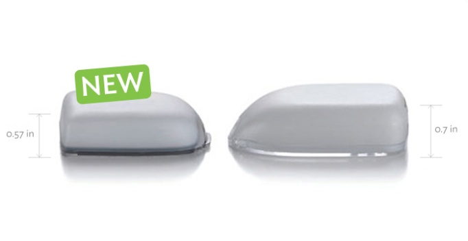 New generation OmniPod is smaller and carries same amount of insulin.